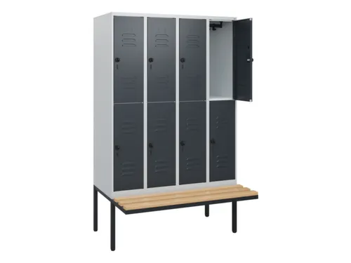 Dubbeldekse dekenkist,HxBxD 1950x1200x815mm,4x2vak.,vak B 300mm