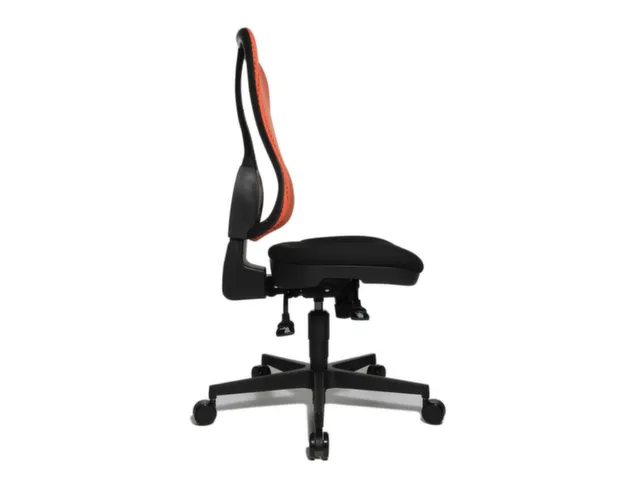 Siège Bureau Pivotant Assise Noir Dossier Maille Rouge Corail