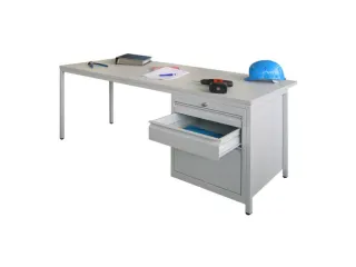 Werkplaatsbureau 1700x800x720mm 3laden Rechts Ral7035 Front Ral7035 - 2