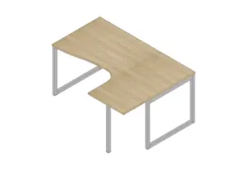 hoek-bureau,HxBxD 730x1600x1200mm,blad eiken,verdieping rechts