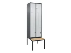 Z-garderobekast,HxBxD 2120x600x815mm,2vak,vak B 300mm,draaigrendel