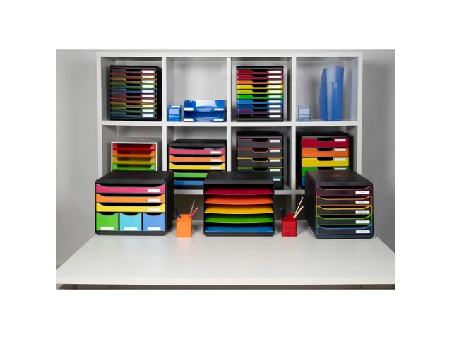 Module de classement Big Box Plus 5 tiroirs Black Office - Noir/arlequ