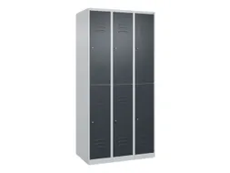 dubbeldekse locker,HxBxD 1850x900x500mm,3x2vak.,vak B 300mm,cil.-slot