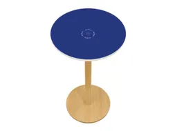 statafel,HxØ 1100x600mm,rond,schotelvoet natuur,blad blauw