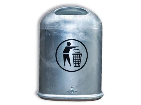 Afvalbak Staalplaat 45 Liter Ovale Opening Standaard Verzinkt