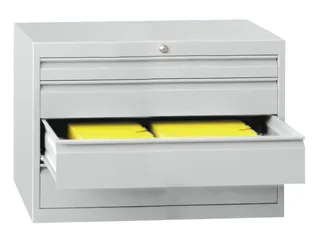 ladekast HxBxD 600x1023x600mm 4laden slot RAL7035 front RAL7016 - 1