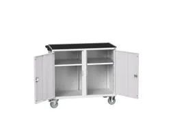 montagetafel 965x1050x550mm staalblad 2 kasten RAL7035 front RAL7035