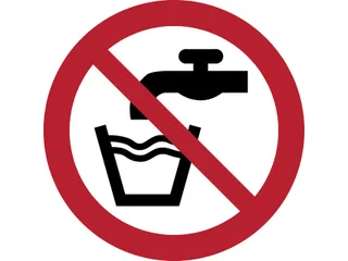 Pictogram bordje Djois Geen drinkwater Ø100mm rood - 1