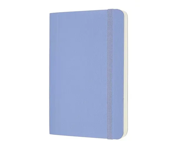 Notitieboek Moleskine pocket 90x140mm blanco soft cover hydrangea blue