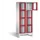 Lockerkast 1850x810x500mm 2x4 vakken Cilinderslot Poten, RAL3003