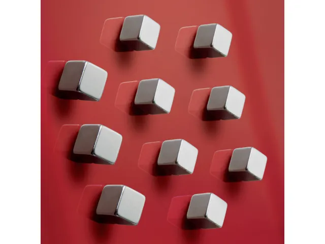 Magneten Sigel voor glasbord set 10stuks zilverkleurig C5 sterk 10x10x