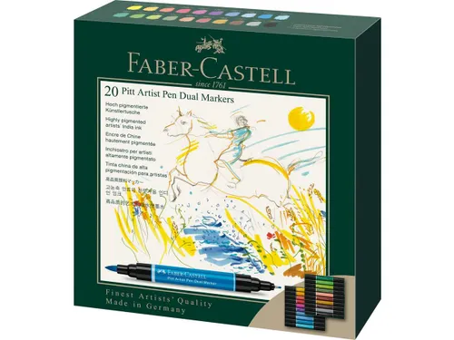 Tekenstift Faber-Castell Pitt Artist Pen duo marker etui a 20 stuks