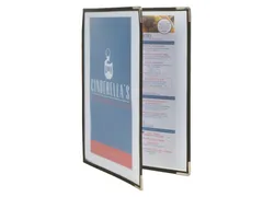 Menukaart Securit A4 2-delig voor 4 pagina's transparant 3 stuks