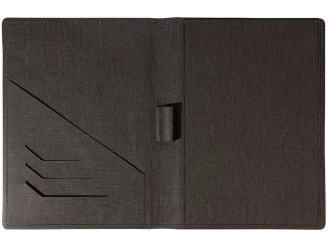 Schrijfmap Sigel A5 antraciet met penvak, insteekvak en blokhouder