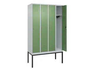 locker,HxBxD 2120x1200x500mm,4vak,vak B 300mm,cil.-slot,voetonderstel - 2