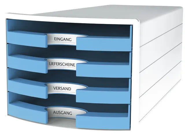 Module tiroirs HAN Impuls 4 tiroirs ouverts bleu clair