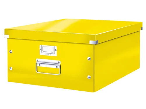 Opbergbox WOW Click & Store 369x200x482mm geel 85% gerecycled karton