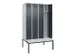 locker met bank,voor scheiding van kleding,HxBxD 2120x1200x815mm,4vak