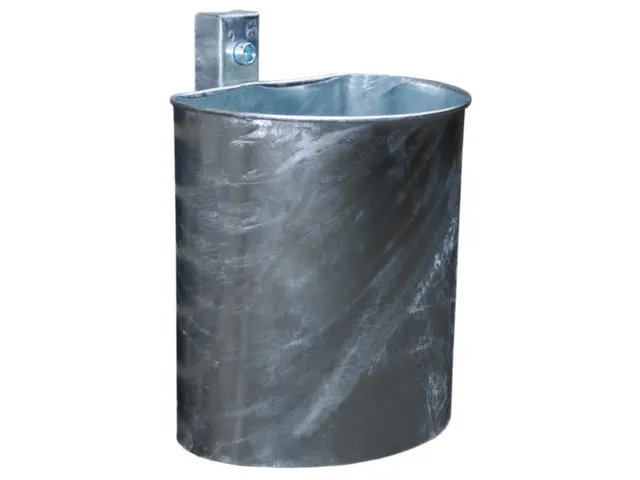 Afvalbak Staalplaat 20 liter Gesloten Wanden Wandbevestiging Verzinkt