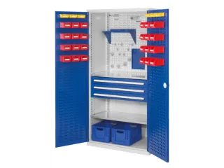 Materiaalkast Gesleufde Deuren Staal 1950x1000x600mm 3laden Ral5010 - 1