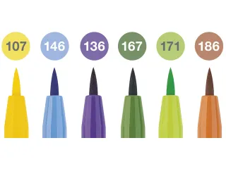 Tekenstift Faber-Castell Pitt Artist Pen Brush etui 6 stuks Summer - 3