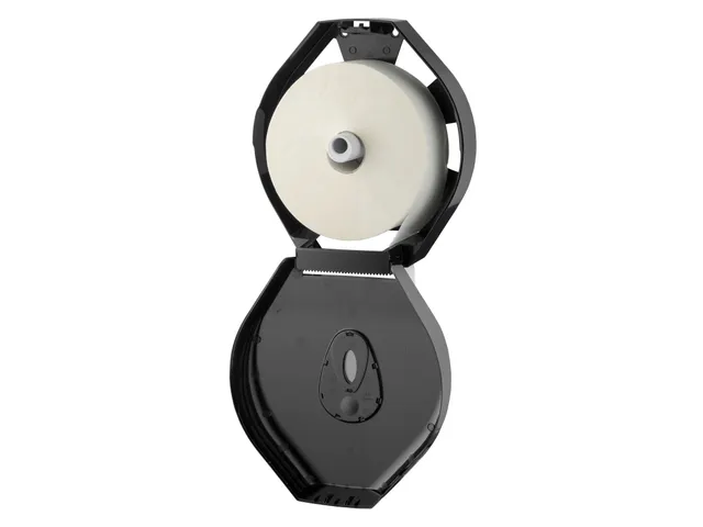 PlastiQline jumborol Toiletpapier dispenser maxi kunststof zwart