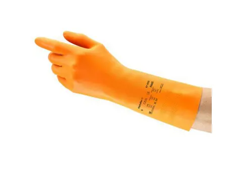 Ansell AlphaTec 87-955 chemische latex handschoenen, oranje, maat 8, 1