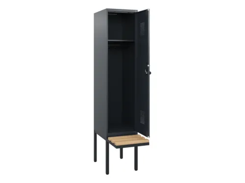 locker met bank,HxBxD 1950x400x815mm,1vak,vak B 400mm,draaigrendel