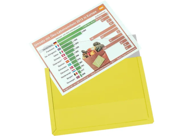 zichtpaneel,DIN A4,liggend,geel,achterzijde magnetisch