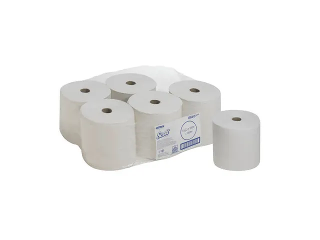 Scott 6665 Performance Handdoekrol Wit 1-Laags 6 rollen