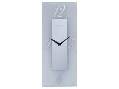 Wandklok Nextime 20x50cm glas Frosted/Mirror Dali