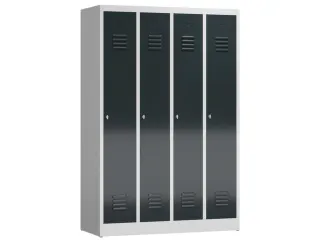 garderobekast 1800x1185x500mm 4vak klink sokkel romp RAL7035 RAL7016 - 1