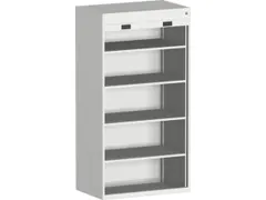 roldeurkast 2000x1050x650mm 4xStalen bodem cil.-slot RAL7035