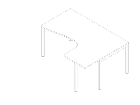 In hoogte verstelbaar hoekbureau,HxBxD 680-760x1600x1200mm,blad wit