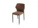 Chaise Empilable,4 Pieds Noir,Assise Similicuir Cognac