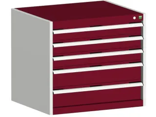 ladekast HxBxD 700x800x525mm 5laden romp RAL7035 front RAL3004 - 1
