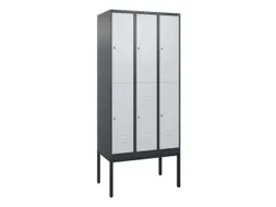 dubbeldekse locker,HxBxD 2120x900x500mm,3x2vak.,vak B 300mm,cil.-slot