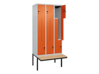Z-garderobekast,HxBxD 2120x900x815mm,6vak,vak B 300mm,draaigrendel - 2