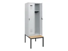 locker met bank,HxBxD 1950x600x815mm,2vak,vak B 300mm,draaigrendel