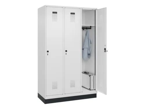 locker,HxBxD 1950x1200x500mm,3vak,vak B 400mm,draaigrendel,sokkel