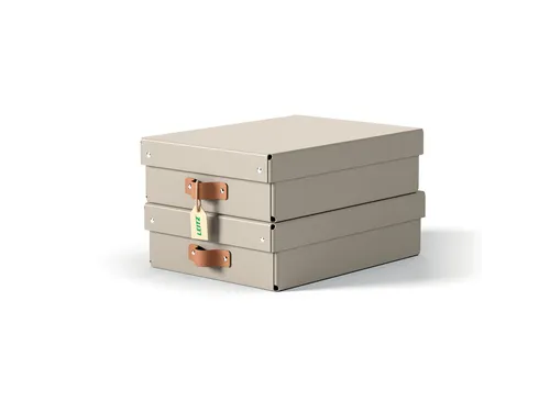 Leitz Puro Opbergdoos met deksel medium laag 8L set van 2 beige