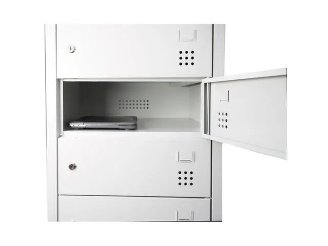 laptopkast 1800x500x500mm 10vakken cilinderslot Staal RAL7035