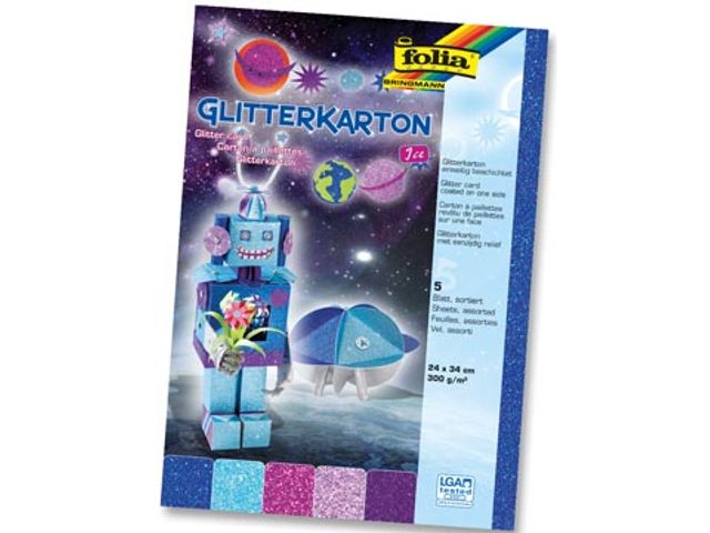 Glitterkarton Ice Assorti 24x34cm 300gr