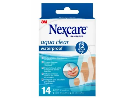 3M Aqua Clear Waterproof Pleister 360° 14 stuks Assorti