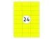 Gekleurde Etiketten 70x37mm Fluor Geel 42212
