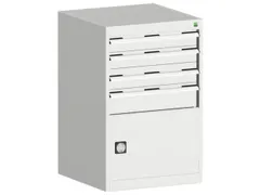 ladekast HxBxD 1000x650x650mm 4laden romp RAL7035 front RAL7035