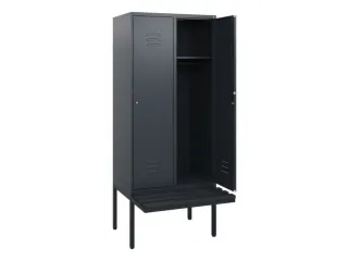locker met bank,HxBxD 1950x800x815mm,2vak,vak B 400mm,cil.-slot - 2