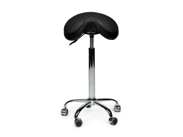 Zadelkruk Office Premium hoog zonder voetring harde wielen zw