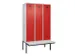 locker met bank,voor scheiding van kleding,HxBxD 2120x1200x815mm,3vak