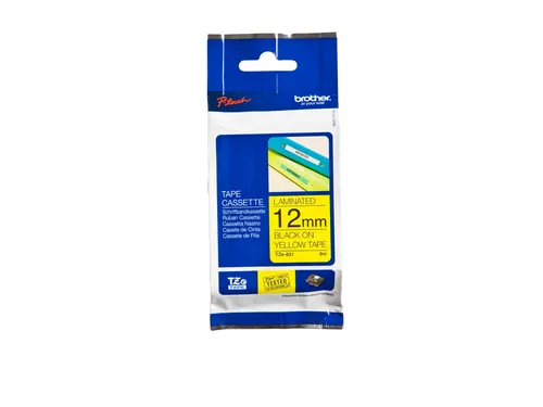 Labeltape Brother P-touch TZe-631 standaard 12mm zwart op geel